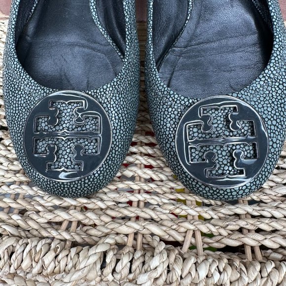 Tory Burch Stingray Reva Smoke Sz 7? - Picture 2 of 14
